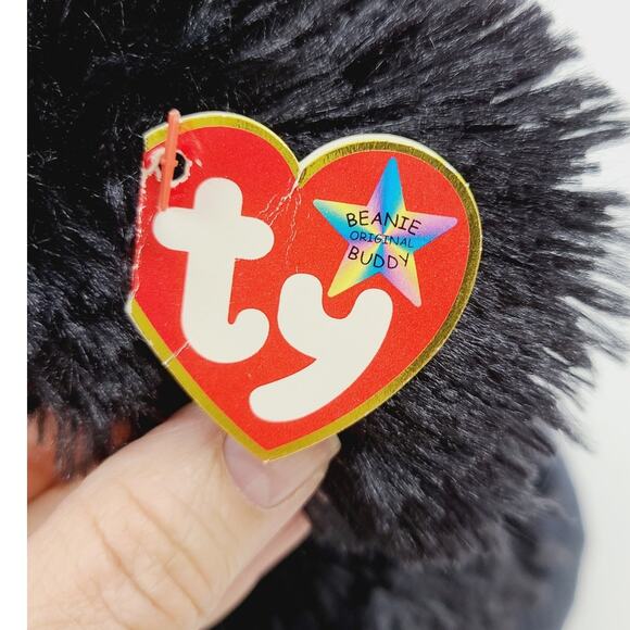 Ty Beanie Buddies Gigi Black Poodle Puppy Dog Stuffed Animal 2003 Red Bows 10” - Picture 4 of 8